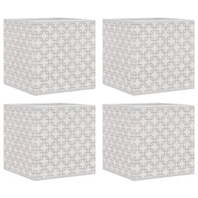 vidaXL Škatle za shranjevanje 4 kosi krem 32x32x32 cm blago