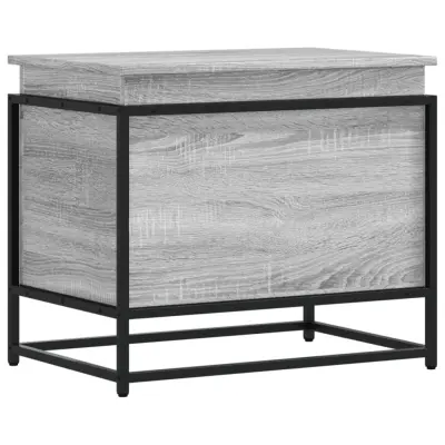 vidaXL Škatla s pokrovom siva sonoma 60x40x51,5 cm inženirski les