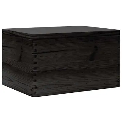 vidaXL Lesena škatla s pokrovom črna 40x30x23 cm trdna borovina