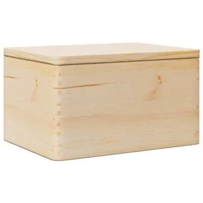 vidaXL Lesena škatla s pokrovom 40x30x23 cm trdna borovina