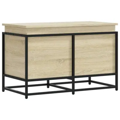 vidaXL Škatla s pokrovom sonoma hrast 80x40x51,5 cm inženirski les