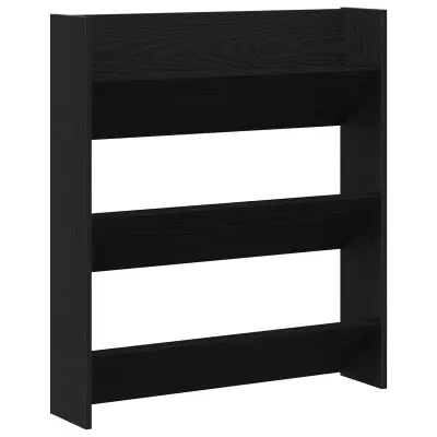vidaXL Omara za čevlje Črna Oreh 80x18x90 cm iz masivnega lesa