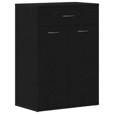 vidaXL Črno orehova omara za čevlje 60x35x84 cm, narejena iz lesa