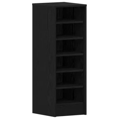 vidaXL Črna Oreh omara za čevlje 31,5x35x90 cm iz inženirskega lesa