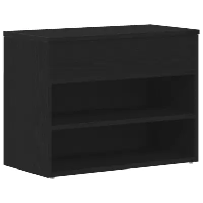 vidaXL Klop za hodnik Črna Oreh 60x30x45 cm Inženirski les