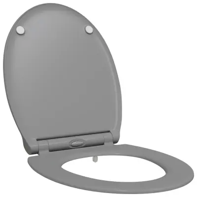 vidaXL Hiter sistem namestitve WC školjke z mehkim zapiranjem Duroplast Siva