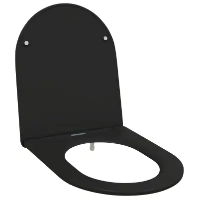 vidaXL Hitro sproščanje WC školjke z mehkim zapiranjem - Duroplast, Črna