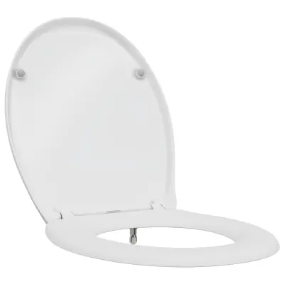 vidaXL Hitra sprostitev toiletnega sedeža z mehkim zapiranjem Duroplast bela