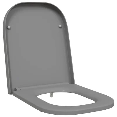 vidaXL Hiter Sedež za WC z Mehkim Zapiranjem Duroplast Siva