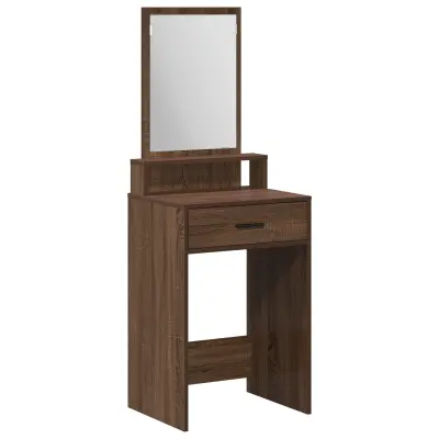 vidaXL Toaletna miza s predali Rjava hrast 50x41x140 cm