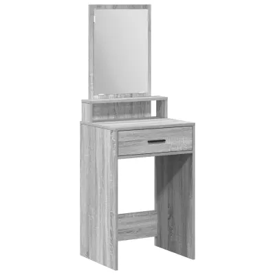 vidaXL toaletna miza s predali, siva Sonoma, 50x41x140 cm