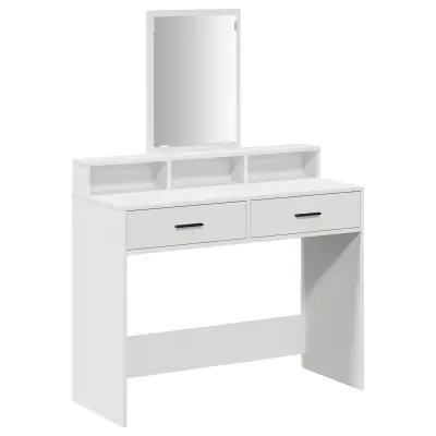 vidaXL Toaletna miza s predali, bela, 100x41x140 cm