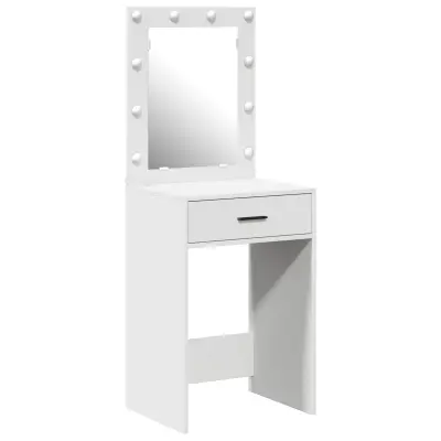 vidaXL Toaletna Miza z LED Lučmi Bela 50x41x135 cm