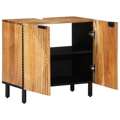 vidaXL Omarica za umivalnik 62x33x58 cm Trden akacijev les