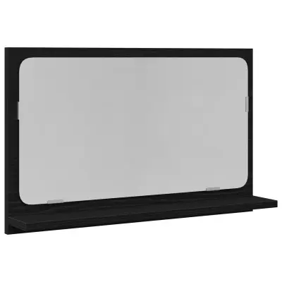 vidaXL Ogledalo za kopalnico Črna Oreh 60x10,5x37 cm, narejeno iz lesa