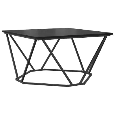 vidaXL Klubska miza Črna Oreh 80x80x45 cm Umetni les