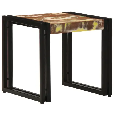 vidaXL Kavni stoliček Večbarven 40x50x38 cm Trden prenovljen les