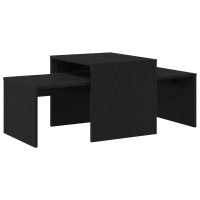 vidaXL Nabor miz Črna Oreh 100x48x40 cm Umetni les