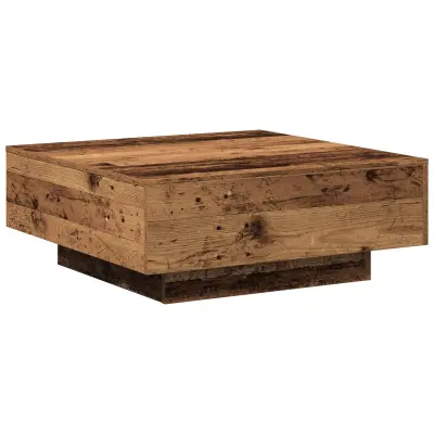 vidaXL Klubska miza Stara lesena 80x80x31 cm Izdelana iz vezanega lesa