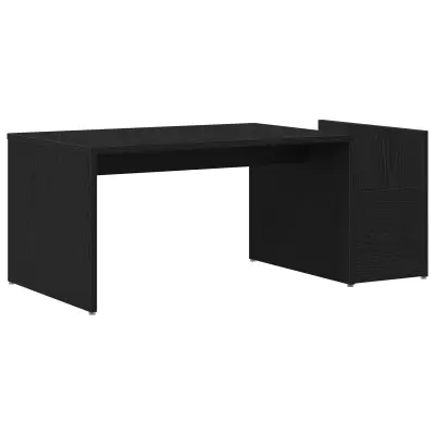 vidaXL Klub miza Črna Oreh 90x45x35 cm Umetni les