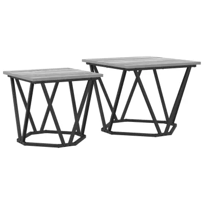 vidaXL 2-delni set stranskih miz Grey Sonoma iz inženirskega lesa