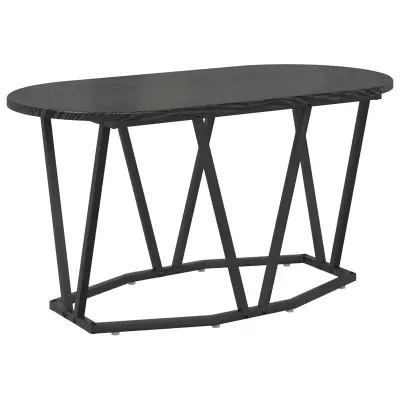 vidaXL Klubska miza Črna Oreh 80x40x40,5 cm - Inženirski les in Kovina