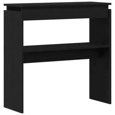 vidaXL Konsolna miza Črno hrast 80x30x80 cm, narejena iz umetnega lesa