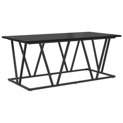 vidaXL Klubca miza Črna Oreh 100x50x40 cm Umetni les in Kovina
