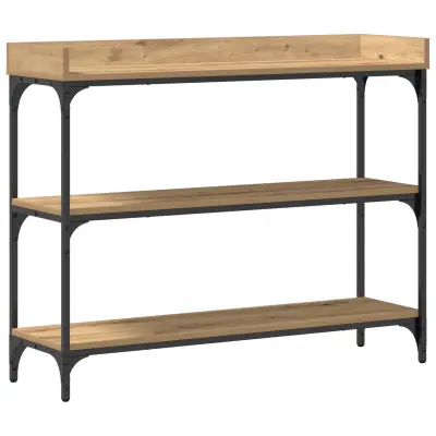 vidaXL Miza za konzolo Artisan Oak 100x30x80 cm Izdelana iz lesa in jekla