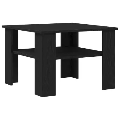 vidaXL Klubska miza Črna Oreh 60x60x42 cm