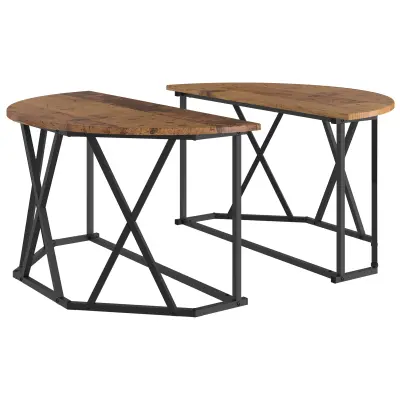 vidaXL Klubska miza Staro les 80x80x42 cm