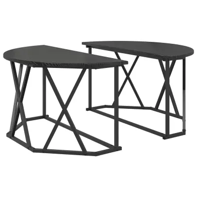 vidaXL Klub miza Črna Oreh 80x80x42 cm