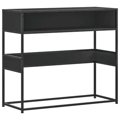 vidaXL Konzolna mizica črna 90x35x80 cm inženirski les