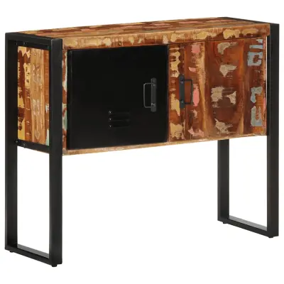 vidaXL Konzolna omarica večbarvna 90x35x75 cm trden predelan les