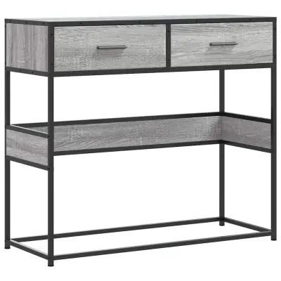 vidaXL Konzolna mizica siva sonoma 90x35x80 cm inženirski les