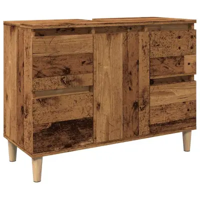 vidaXL Omarica za umivalnik starinski les 80x33x60 cm inženirski les