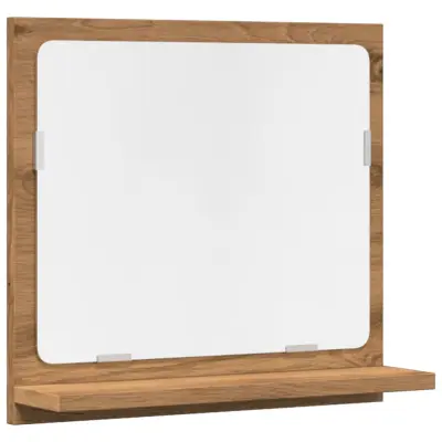 vidaXL Kopalniška omarica z ogledalom artisan hrast 40x11x37 cm