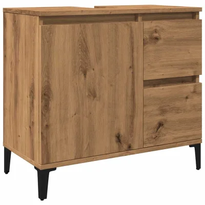 vidaXL Omarica za umivalnik artisan hrast 65x33x60 cm inž. les