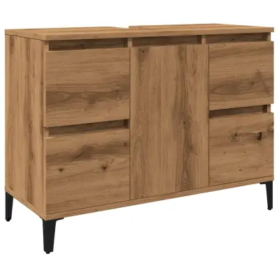 vidaXL Omarica za umivalnik artisan hrast 80x33x60 cm inženirski les