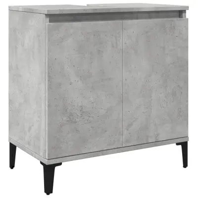 vidaXL Omarica za umivalnik betonsko siva 58x33x60 cm inženirski les