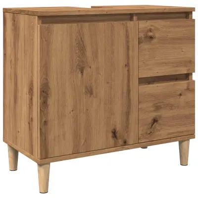 vidaXL Omarica za umivalnik artisan hrast 65x33x60 cm inž. les