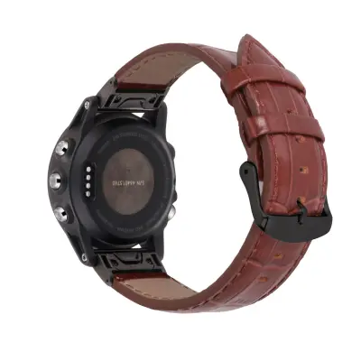 Usnjen pašček za uro Garmin Fenix 7X 7S Brown 22 mm