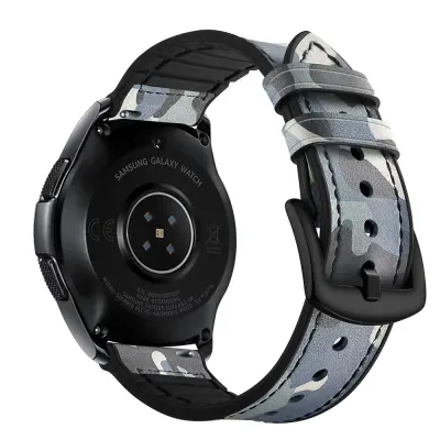 Silikonski in usnjeni pašček za Galaxy Watch 3/5 Blue 20 mm