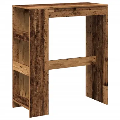 vidaXL Barska miza s policami starinski les 90x40x103,5 cm inž. les