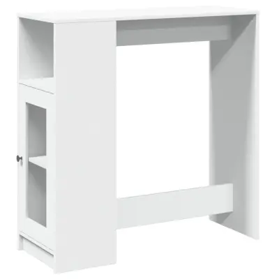 vidaXL Barska miza s policami bela 101x40x103,5 cm inženirski les