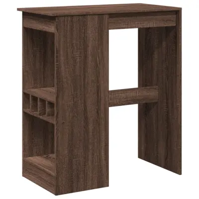vidaXL Barska miza s policami rjavi hrast 90x47,5x103,5 cm inž. les