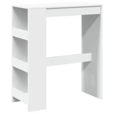 vidaXL Barska miza s policami bela 90x40x103,5 cm inženirski les