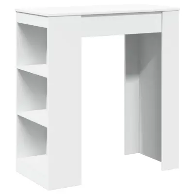 vidaXL Barska miza s policami bela 95x47x103,5 cm inženirski les