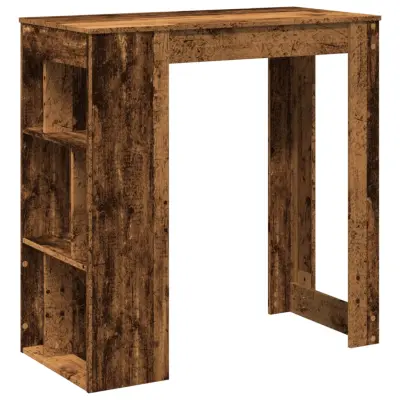 vidaXL Barska miza s policami starinski les 102x50x103,5 cm inž. les