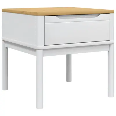 vidaXL Mizica za svetilko FLORO bela 55x55x54 cm trdna borovina